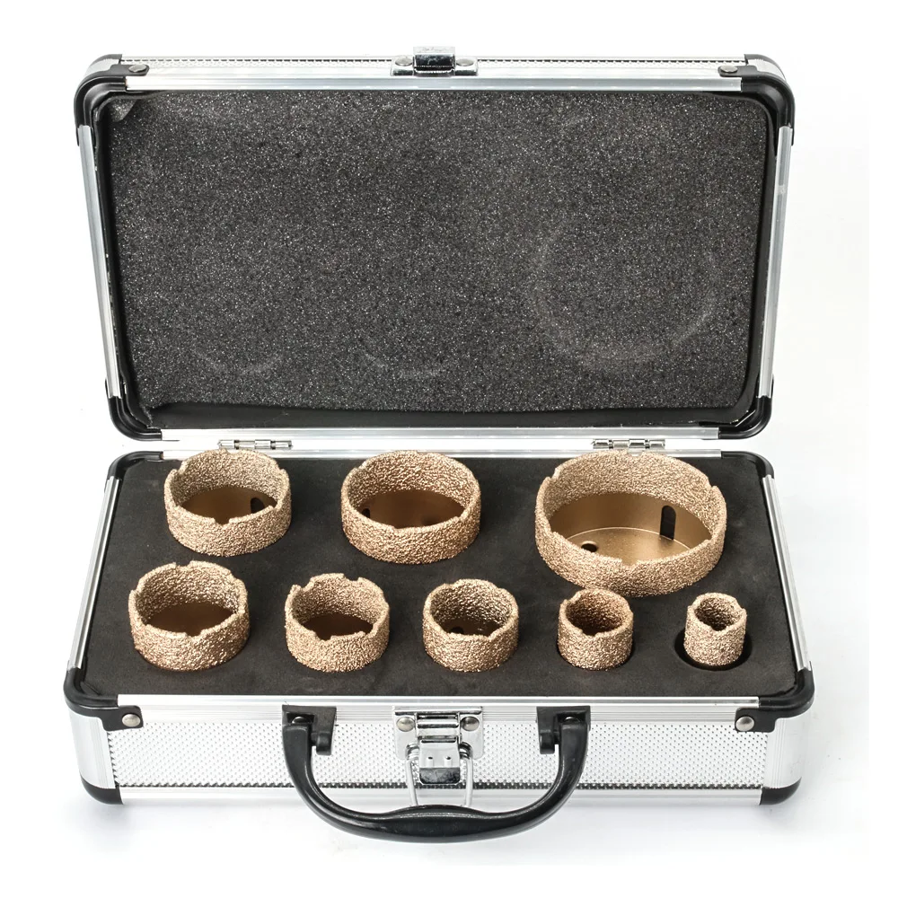 M14 Gewinde Diamant Trocken Vakuum Gelötete Bohren Kern Bohrer Set Porzellan Tasse Säge Fliesen Granit Marmor Loch Sah Werkzeuge 5/6/8PCS – Detail 3