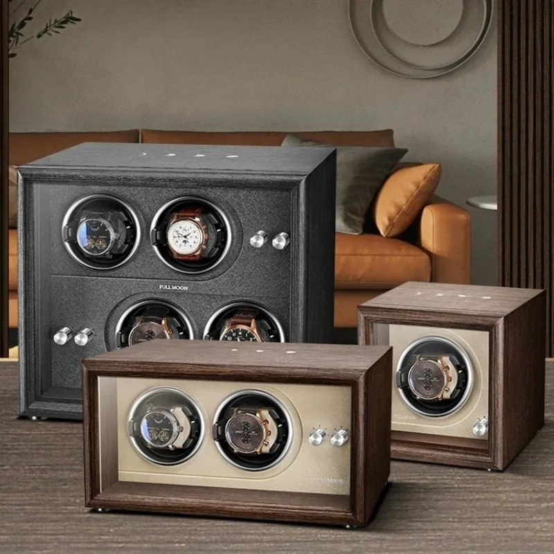 

Household Watch Winders Automatic Watch Winder Men Mechanical Wrist Watches Winders Luxury LED Lights Watches Storage Box