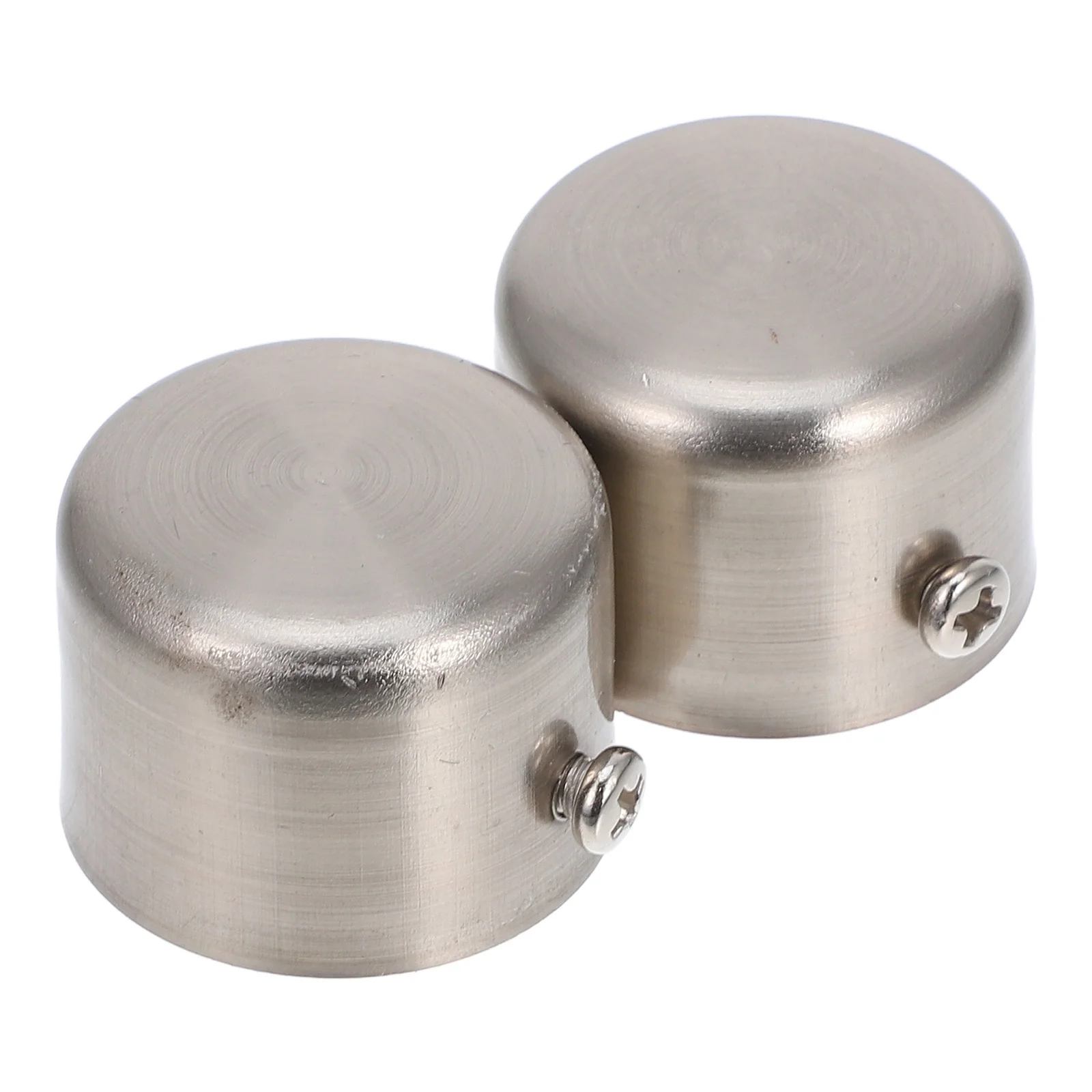 

2Pcs Silver Curtain Rod Ends Decorative Heads 28mm Window Drapery Poles Easy Install Home Hotel Window Rod Set