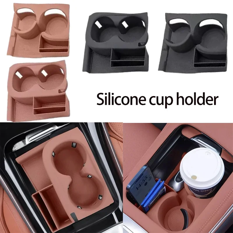

For Mercedes Benz C Class W206 GLC X254 2023-2025 Central Console Water Cup Holder Silicone Waterproof Protective Pad Cover Trim