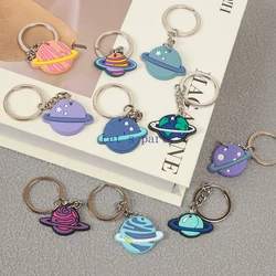 10Pcs Outer Space Planet Theme PVC Keychain Backpack Pendant for Kids Birthday Party Favors Baby Shower Goodie Bag Pinata Filler