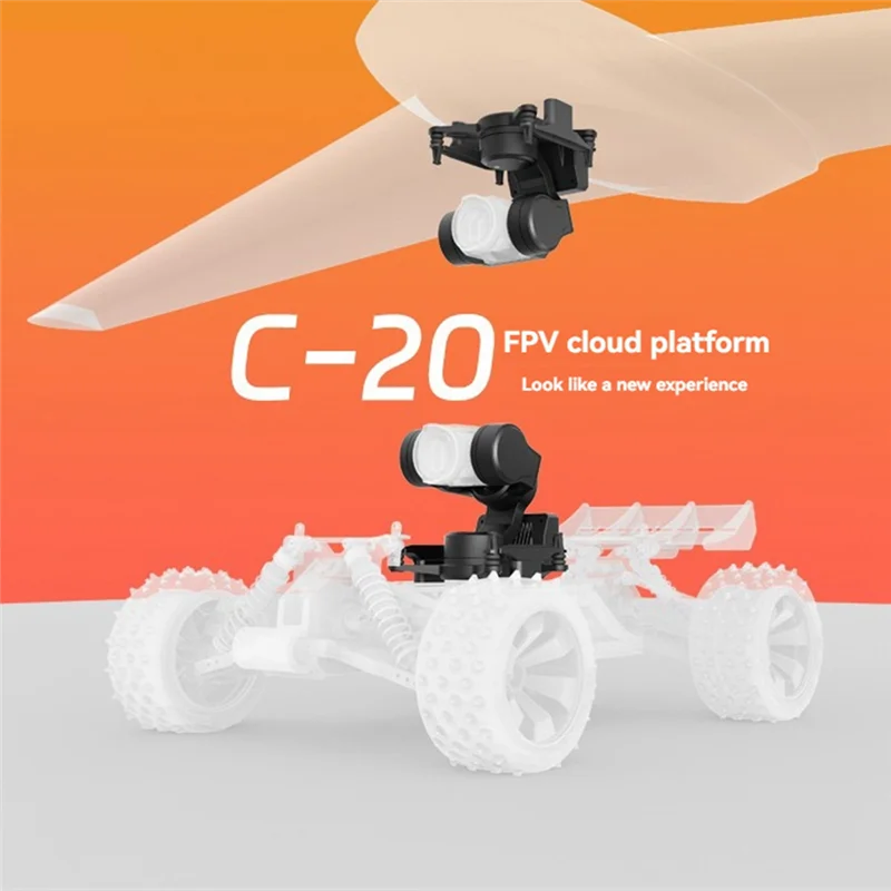 C-20T câmera fpv cardan pan tilt montagem 3 eixos fpv cabeça rastreamento para dji o3 unidade de ar para 19mm câmera drone acessórios