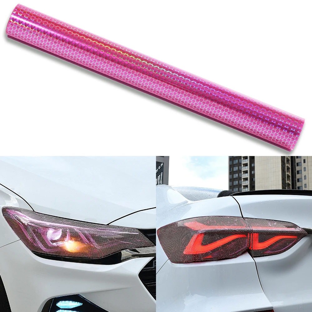 Car Light Film, Motorcycle Lamp Film, Honeycomb Headlight Fog Light Tail Light Tinted Films Sticker Sheet Sticker Roll