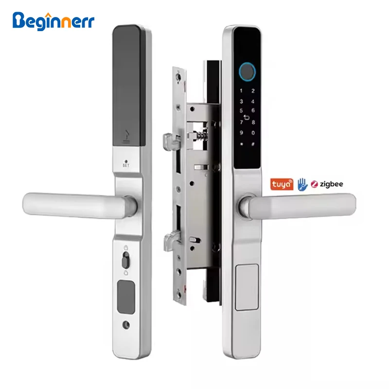 Exterior IP66 Smart UPVC Door Lock Euro 2885 Doublehook Multi Mortise 3592 4092 TTlock Tuya WiFi Fingerprint Sliding Door Lock
