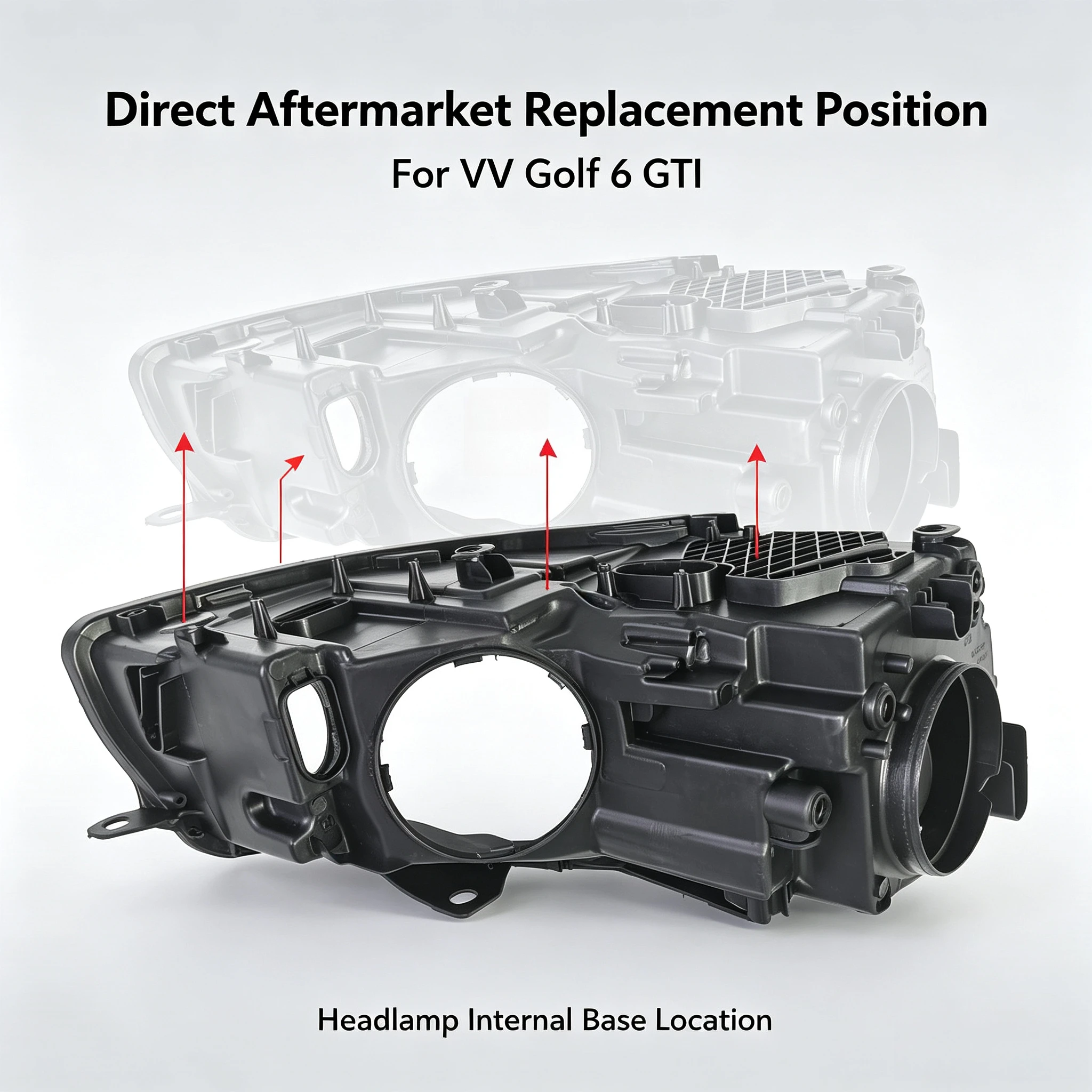Moggic Headlight Rear Housing Base For VW Golf 6 GTI Left Right Pair Optional PP Plastic Replacement Shell