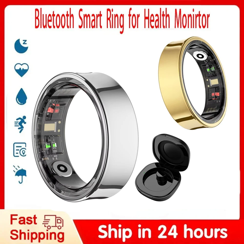 R09 Smart Ring Men Women with Charging Case Body Temperature Health Monitor 5ATM Waterproof Smartring For Xiaomi Samsung Phone
