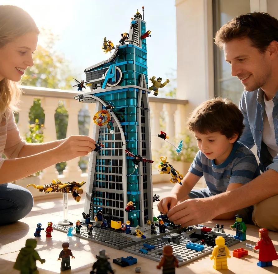 

Disney 76269 5201pcs Modern City Tower Building Blocks Kit Creative Construction Model Halloween Gifts Living Room Ornament