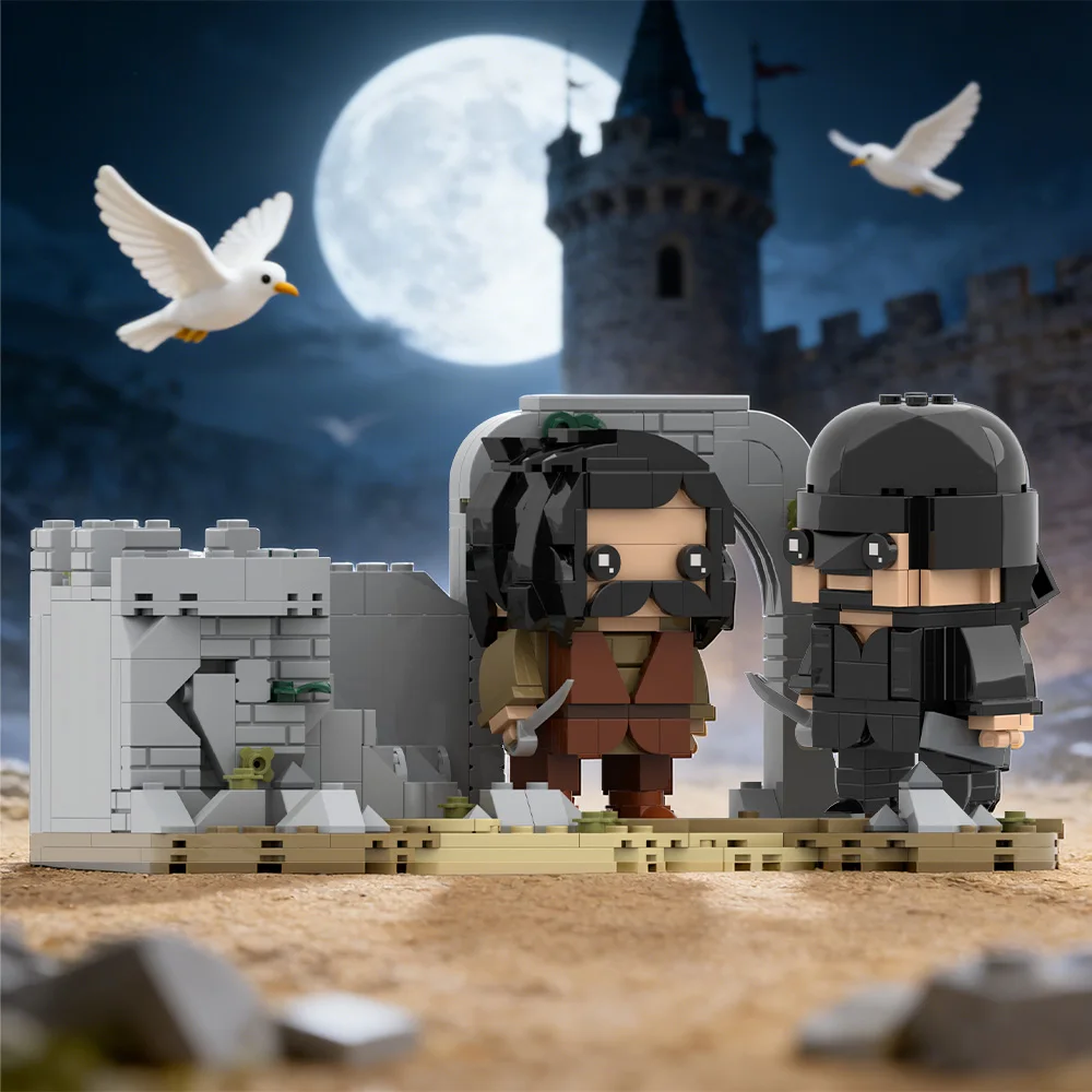 MOC The Princess Bride Westley Fights Inigo Building Blocks Model Westley Fights Inigo Figure Bricks DIY Assembly Toys Kids Gift