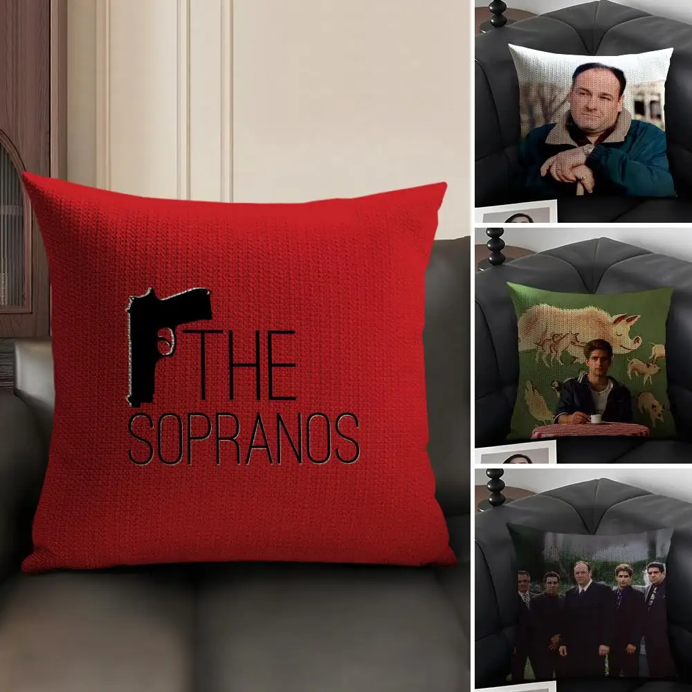 Classic Movie The S-Sopranos Pillow Case Natural Linen Organic Fabric Double-Sided Printing Sofa Home Decor Gift Cushion Cover