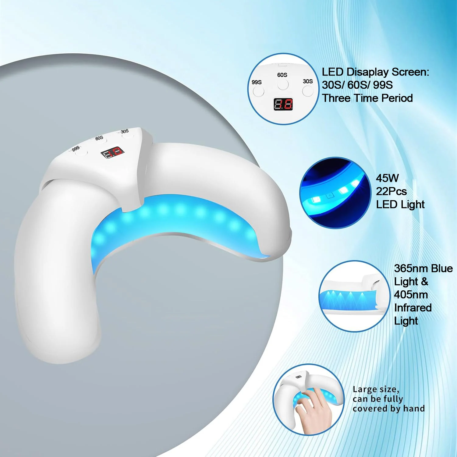 Nail Fungus Treatment LED Laser Device for Cleaning Onychomycosis 905nm Infrared Light 470nm Blue Light Nail Salon LED Display