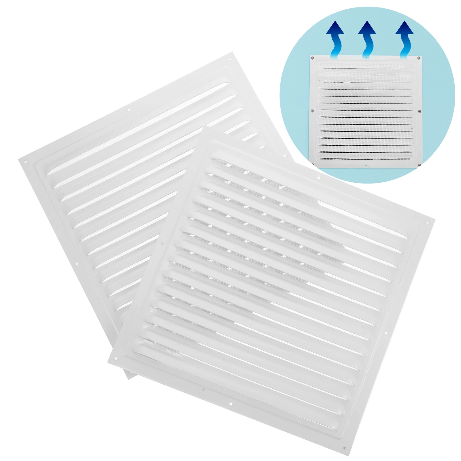 2 Pcs 300x300mm Ventilation Outlet Aluminum Alloy Wall Exhaust Grille Cover Air Conditioner Duct Louvered Design Easy