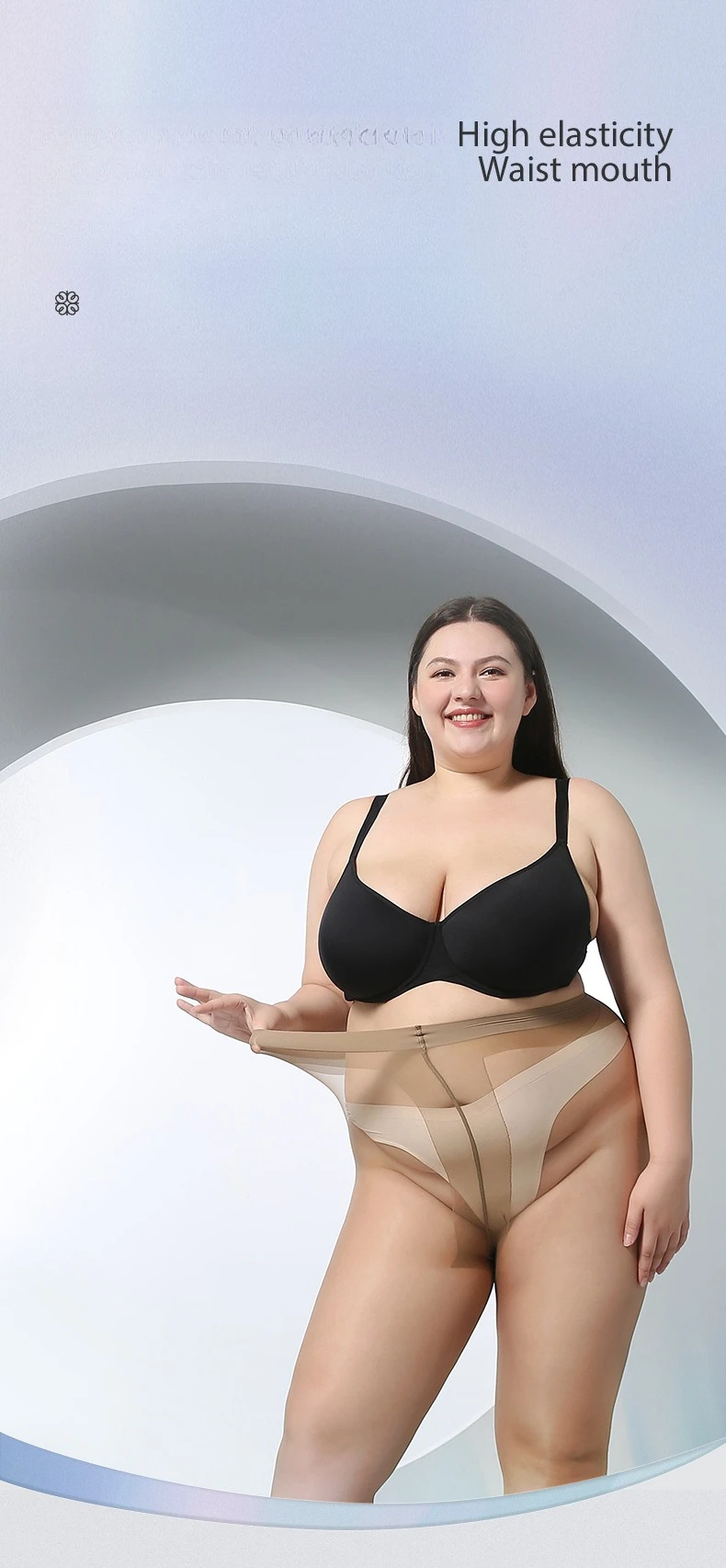 Strümpfe in Übergröße, 150 kg, 3D-T-Schritt, fein und weich, willkürlich schneiden, Fett hinzufügen und Strümpfe für Frauen – Detail 2