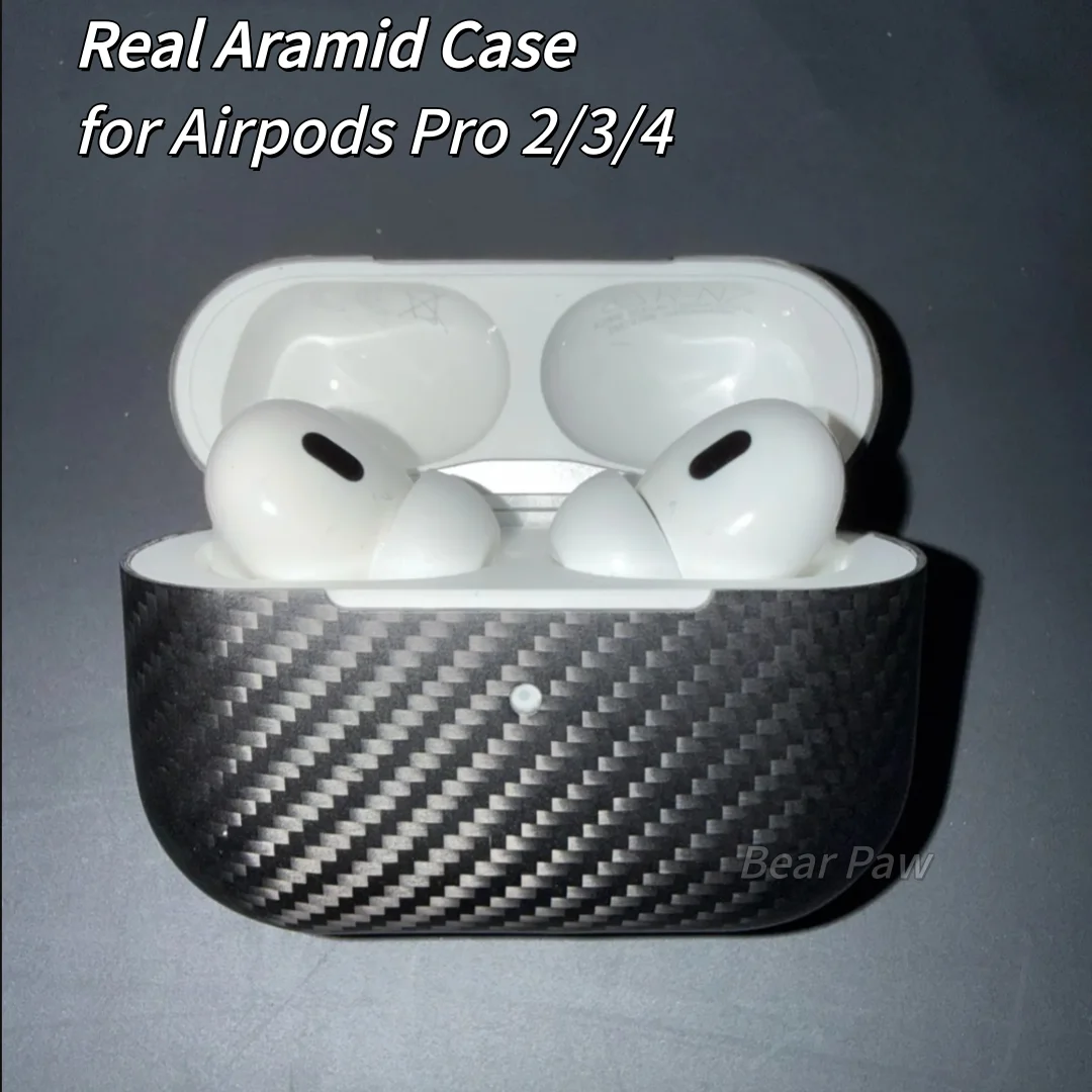 Real Aramid Fiber Case For Airpods Pro 2 3 ultra thin Carbon Fiber Cover for Airpods 4/Airpods pro 3 Carbon Fiber Earphone Cover