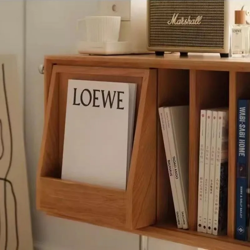 Solid Wood Bookcase Living Room Sofa Side Cabinet Storage Cabinet Simple Home Retro Storage Cabinet