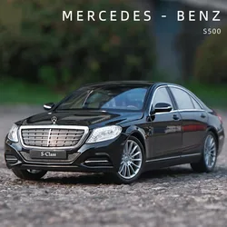 1:24 Benzs S-Class S500 Alloy Car Model Diecast Metal Vehicles Car Model High Simulation Collection Childrens Toy Gift Ornaments