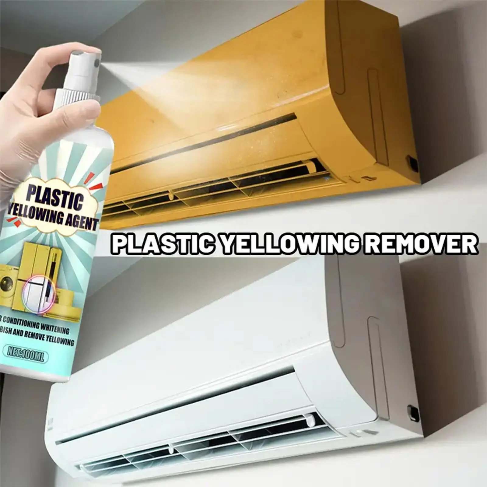 Restaurador Multiusos de ABS de 100ml para Electrodomésticos, Solución para Paneles Amarillentos de Aires Acondicionados y Lavadoras, para Propietarios del Hogar