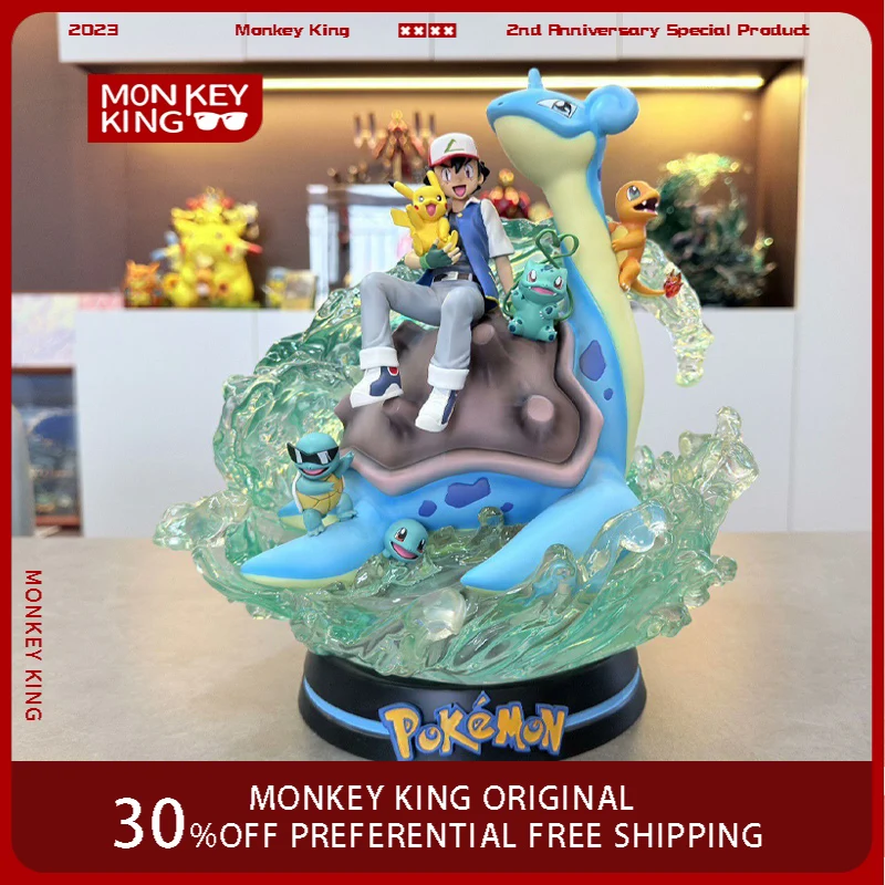 

30 см фигурка покемона Lapras Ash Ketchum Dawn Can Glow Модель ПВХ Настольный орнамент Украшения Праздничный подарок Детская игрушка