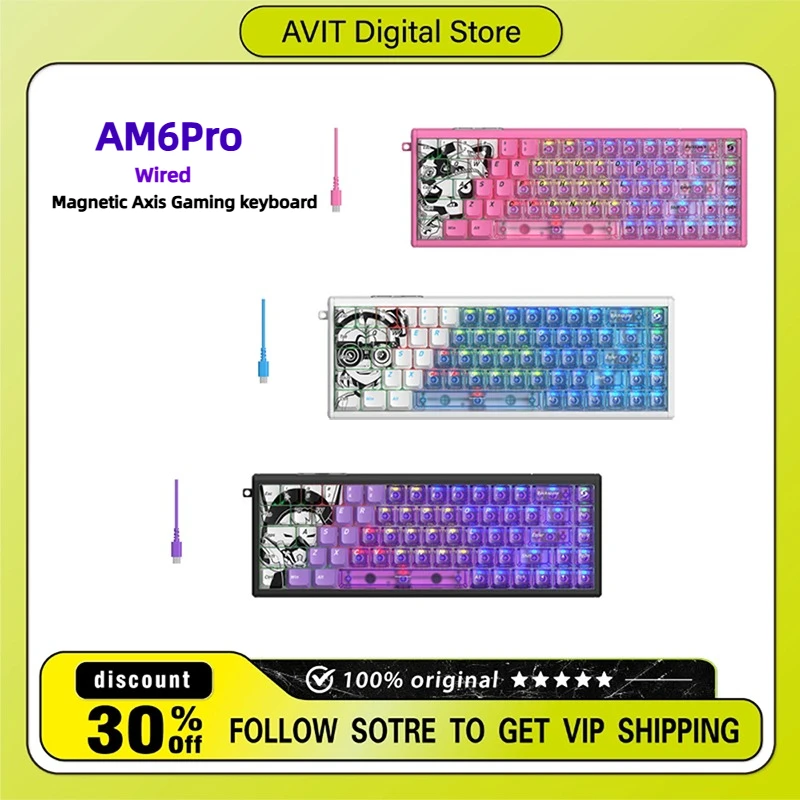 

Bloody X Savage Impact AM6Pro Wired Magnetic Axis E-sports Keyboard CNC RGB Low Latency Custom DIY Keyboard for Fps Gamers Gifts