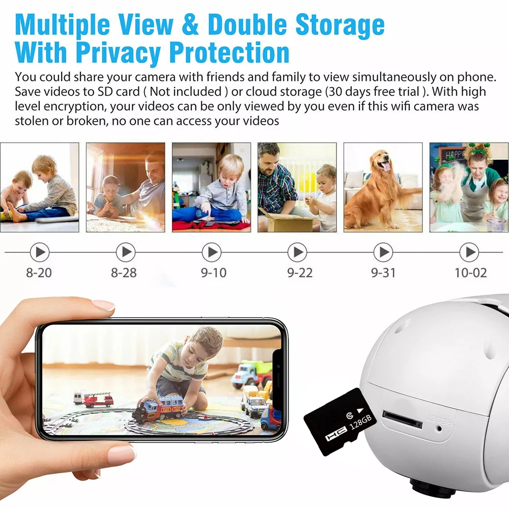 

1080P 3MP WiFi Bulb Camera Color Night Vision Auto Tracking Security Camera 360 Rotation Surveillance Camera PTZ Baby Monitor