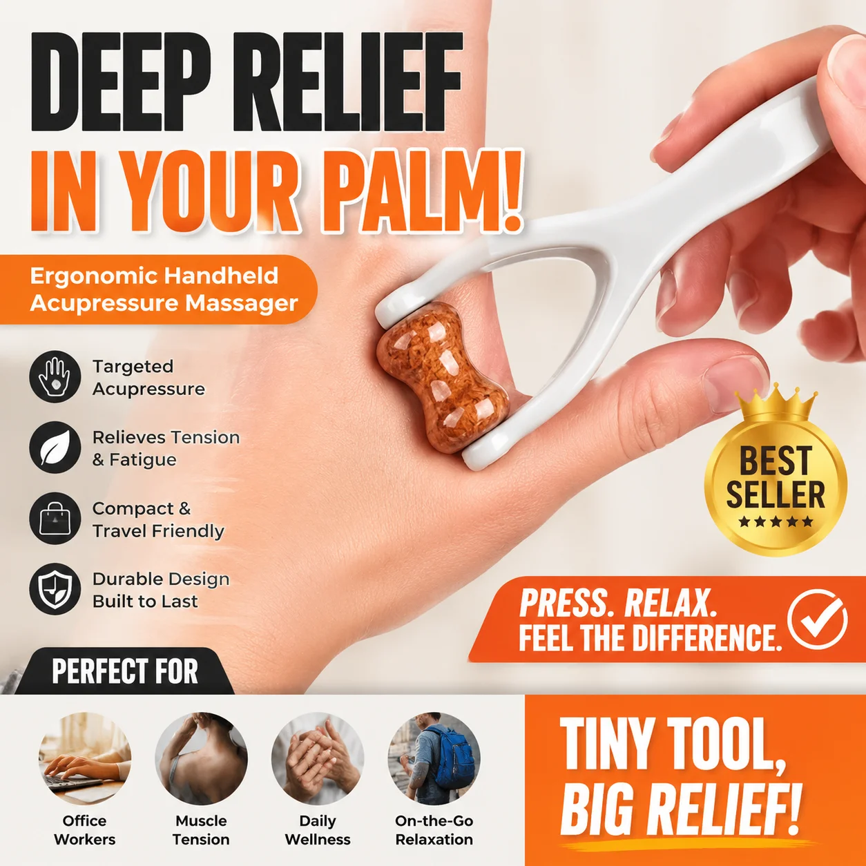 Finger massager, hand joint massage, health tool, finger roller massage clip, scraping massager
