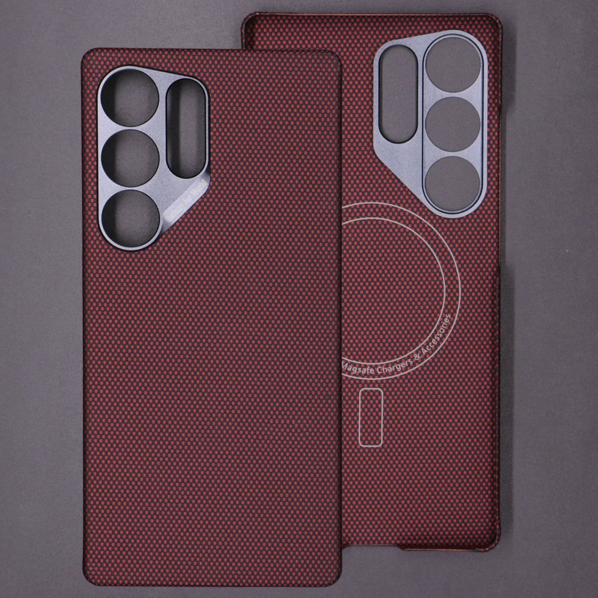 

Magnetic Kevlar fibre Case For Samsung Galaxy S25 Ultra Magsafe Thin Thin Hard Metal Ring Fine Hole Shockproof Cover