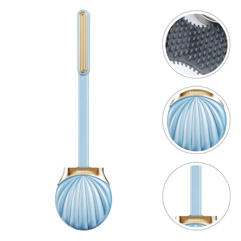 

Silicone Toilet Brush with Extra Long Handle Efficient Residue Free Cleaning Bathroom Gadgets Dead Angle Free Scrubber Tool