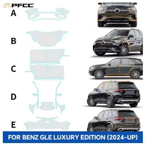 For Mercedes Benz GLE W167 Base 2020-2023 Luxury 2024 2025 TPU Paint Protection Film Car Body Clear Bra Pre-cut PPF Anti-scratch