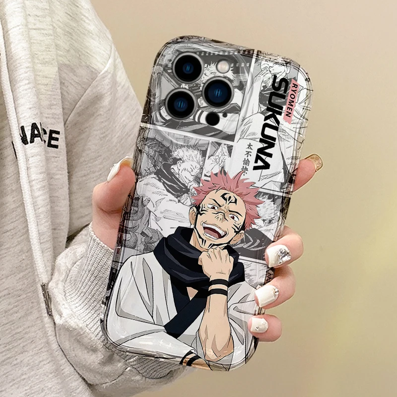 Cool Jujutsu Kaisen Itadori Yuji Anime Phone Soft Case for iPhone 16 15 14 ProMax 13 12 11 8 7 Plus X XR XS Max Shockproof Cover