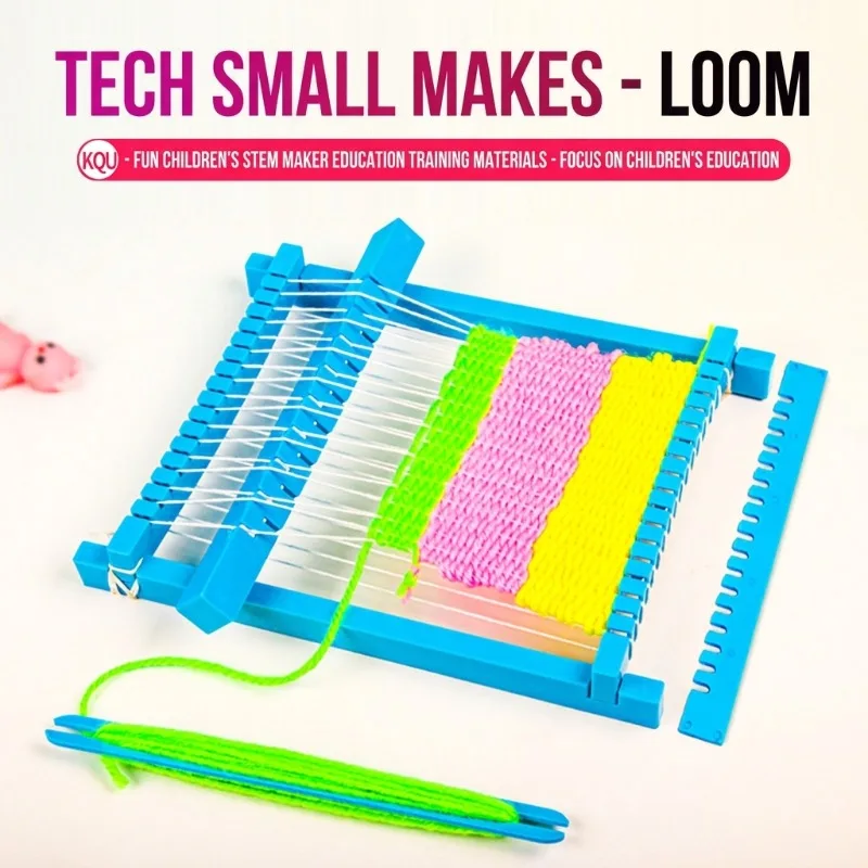 STEM DIY Weaving Loom Kit Kids Technology Small Production Handmade Weaving Tool for Primary Secondary School Students