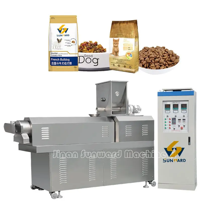 Automatic high quality pet feed pellet extruder machine plant dog food machine animal feed pellet line