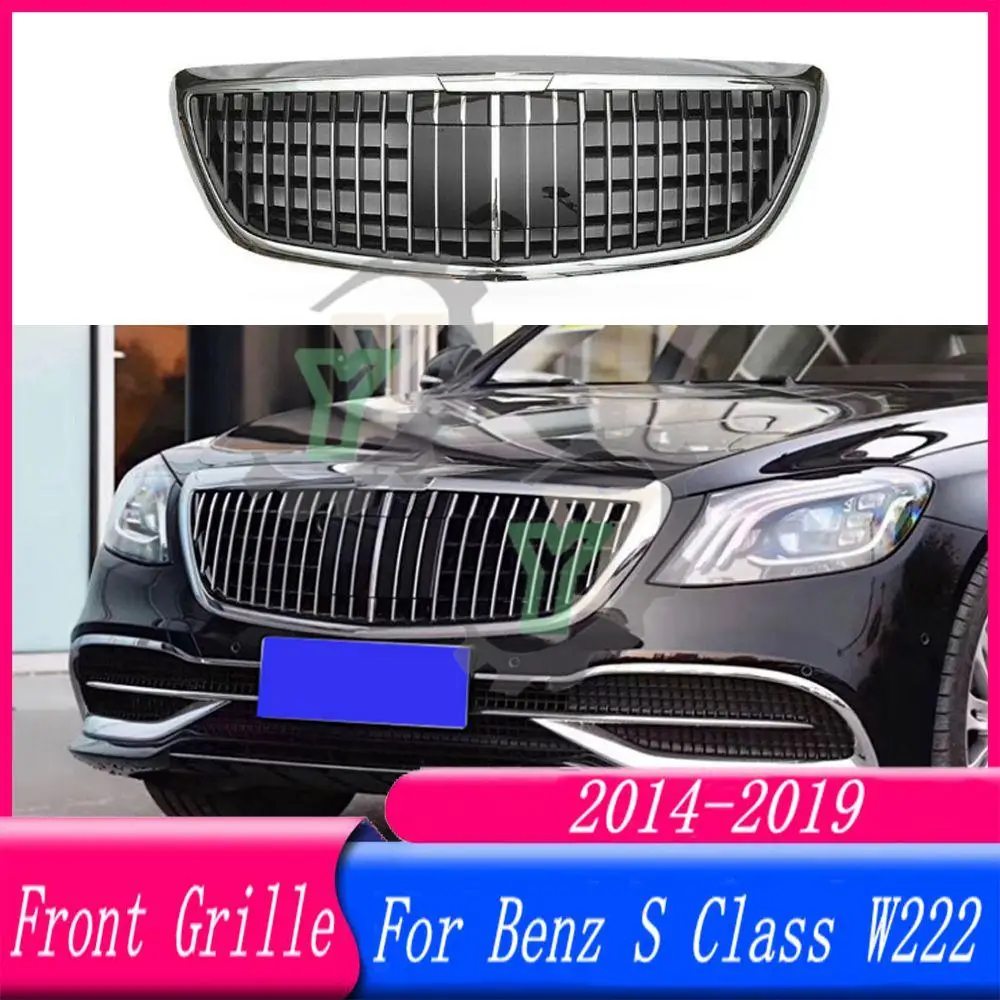 

Car Front Bumper Grille Centre Panel Styling Upper Grill For Mercedes-Benz S class W222 S450 S560 S680 2014-2019 Maybach Style