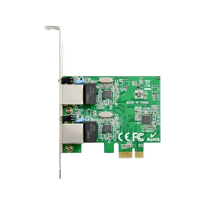 2 puertos RJ45 PCIe X1 Dual Gigabit Realtek 8111F + Intel ASM1082e filtro de chips PCI-E computadora tarjeta de red Lan 1000M