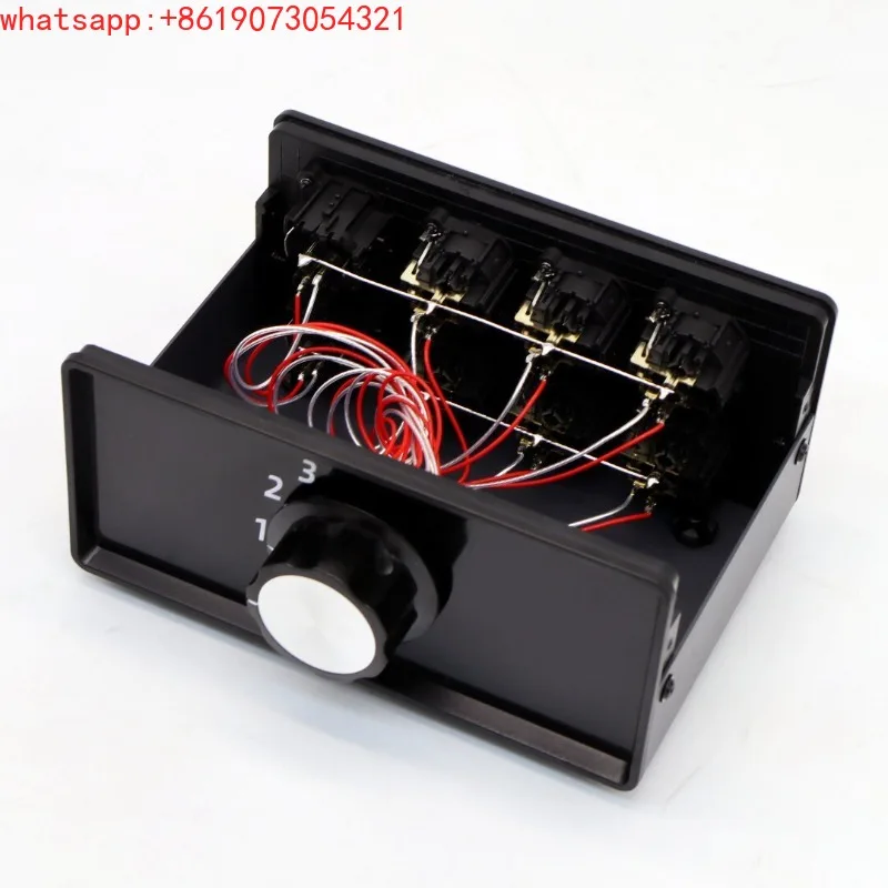 Stereo 3 in/1 out 3 balanced passive audio signal input selection converter