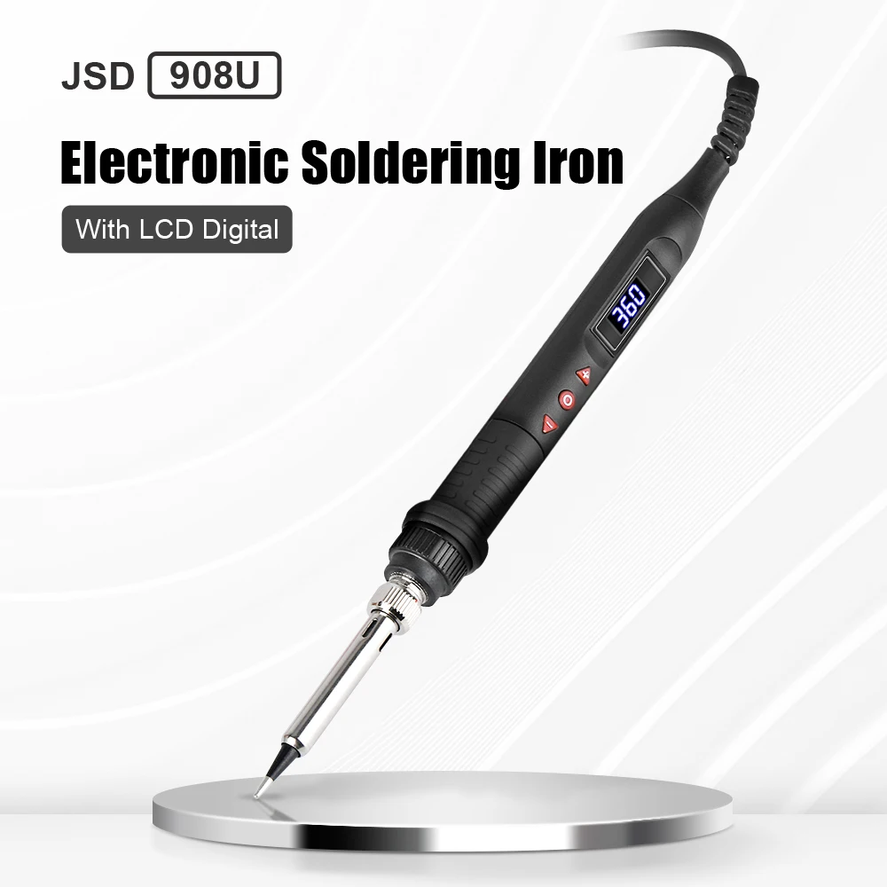 JCD 908U Electric Soldering Iron 80W Adjustable Temperature LCD Display Electronic Welding Repair Kit Soldering Iron Head 220V