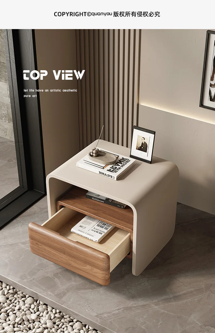 Nordic Luxury Night Table Aesthetic Trendy Storage Design Nightstand Unique Glamour Mesas Noches Dormitorio Bedroom Furniture