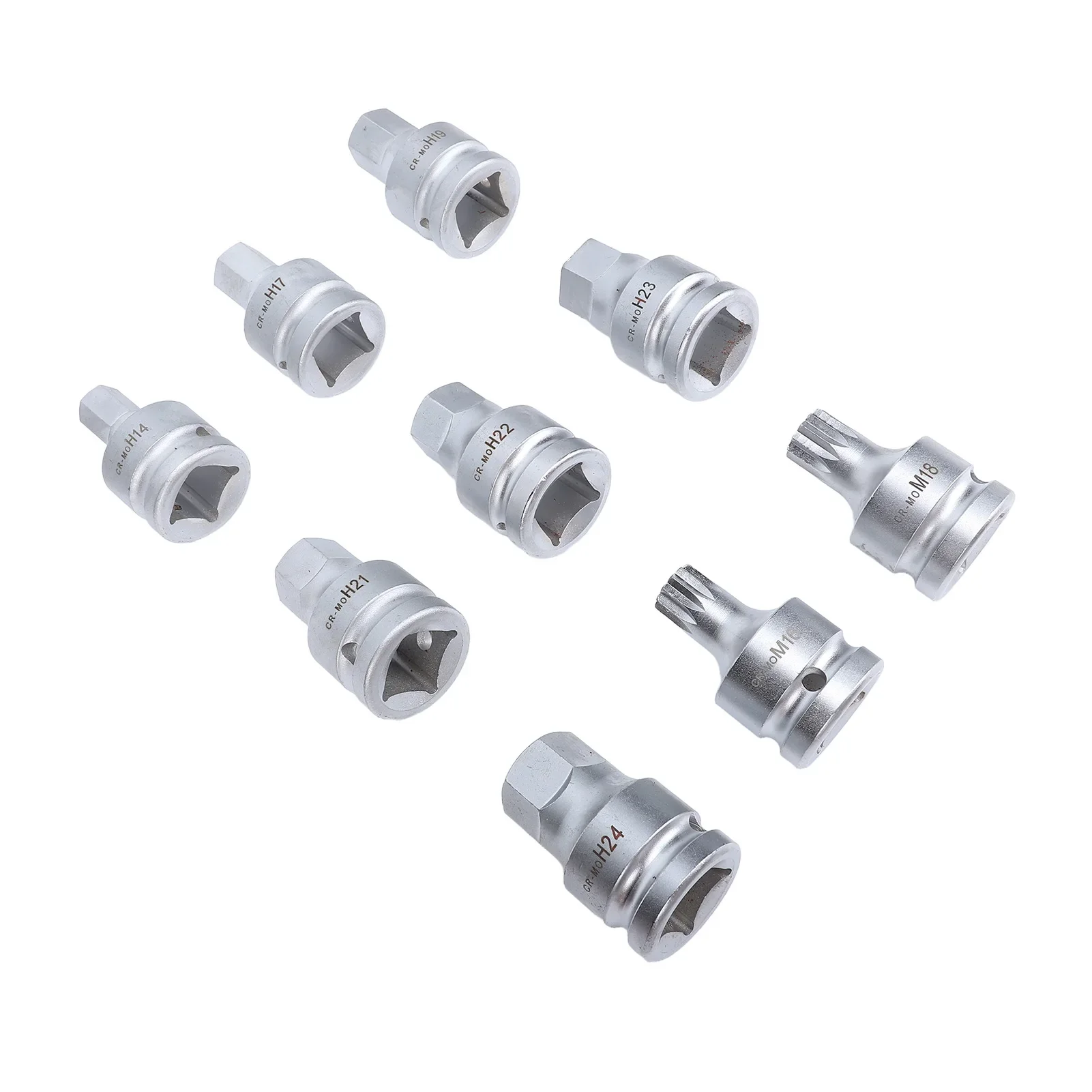 Spline Bit Socket Set Heavy Duty Cr‑mo 9 Pcs 3/4 Inch Drive  Hex Driver Set Construction with Storage Case for Car Repair