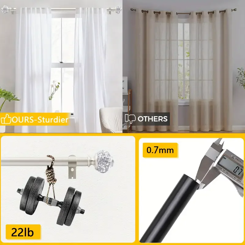 1set Luxurious Decorative Curtain Rod, 7/8\