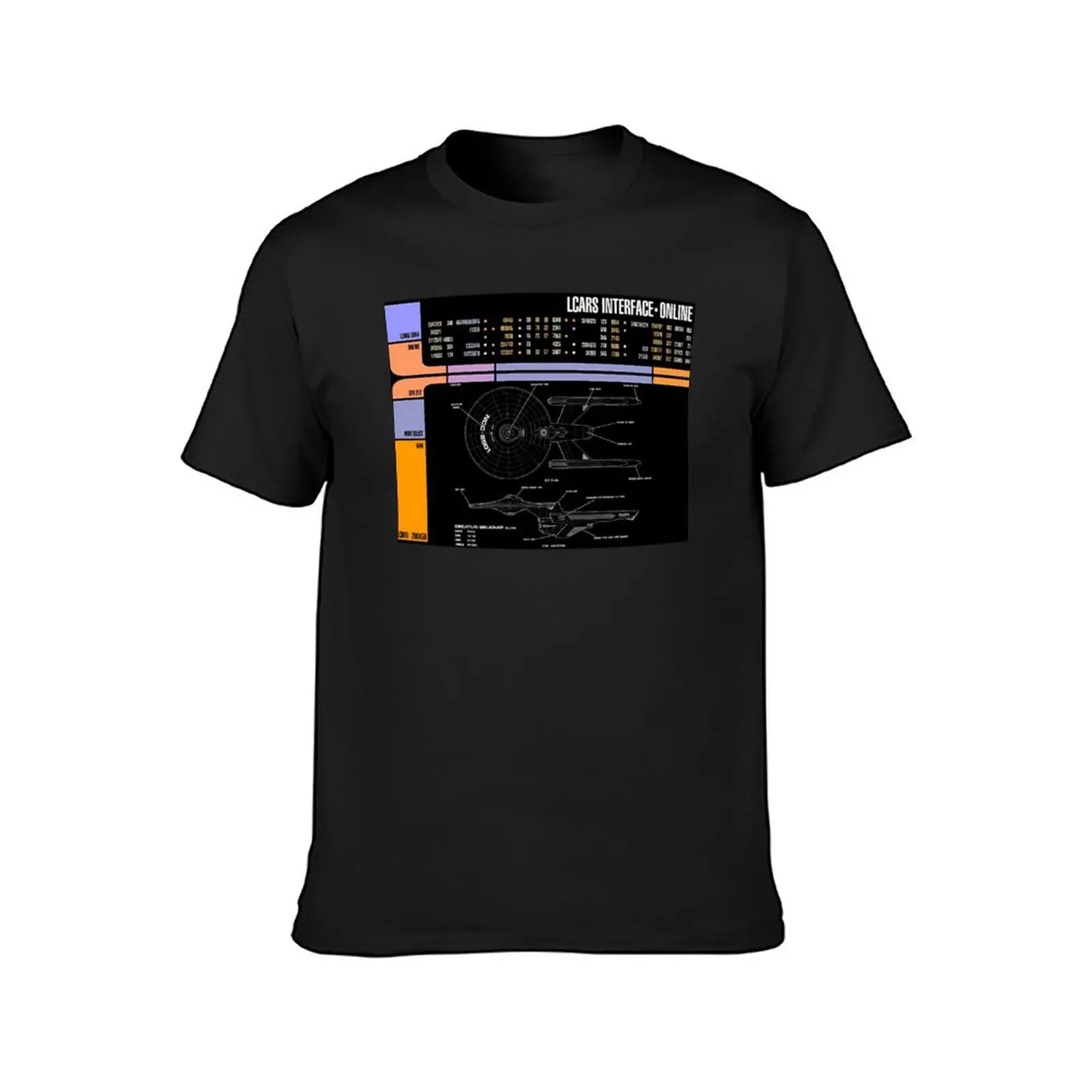 Library Computer Readout of Movie Era Space Ship U.S.S. Belknap T-Shirt summer clothes tees vintage clothes anime men t shirts