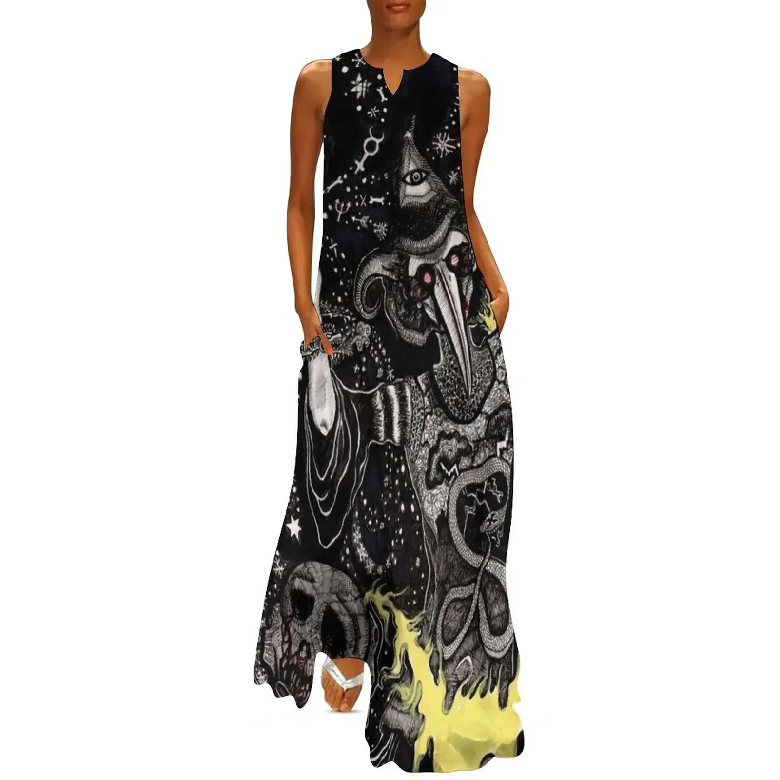 فستان طويل من The Deluge of Plague and Stardust فستان نسائي طويل فساتين أنيقة مقاسات كبيرة فستان سهرة نسائي فساتين الحفلات