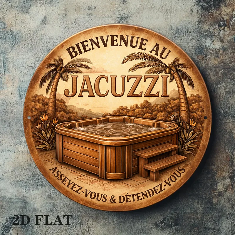 2D Flat, Jacuzzi-Themed Sign 