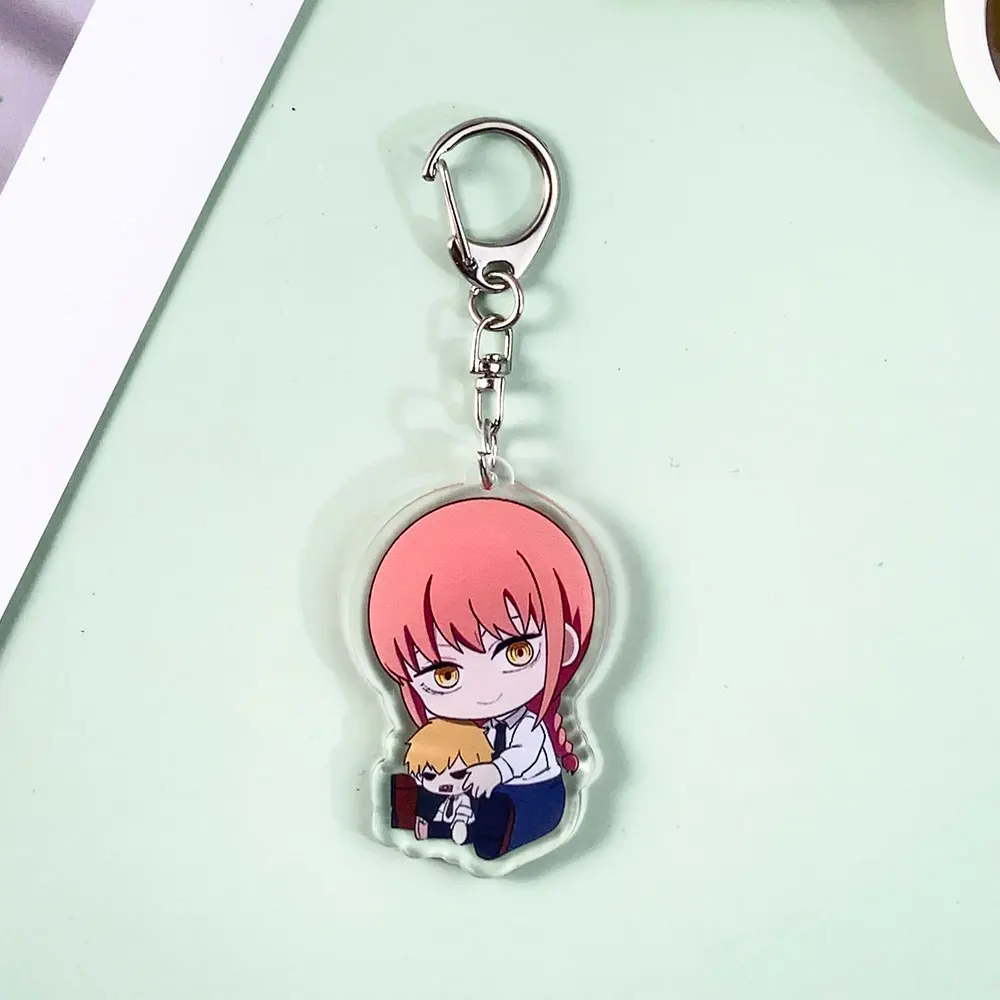 أنيمي بالمنشار رجل الاكريليك الكلاسيكية المفاتيح اكسسوارات مضحك حقيبة الظهر قلادة الإبداعية خاتم مفتاح هدايا للأصدقاء