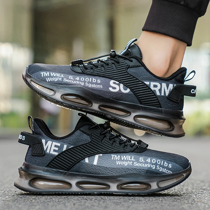 YRZL Mens Breathable Walking Shoes Sneakers Mesh Non Slip Comfortable Sports Shoes For Men Outdoor Hiking Athletic Casual Shoes