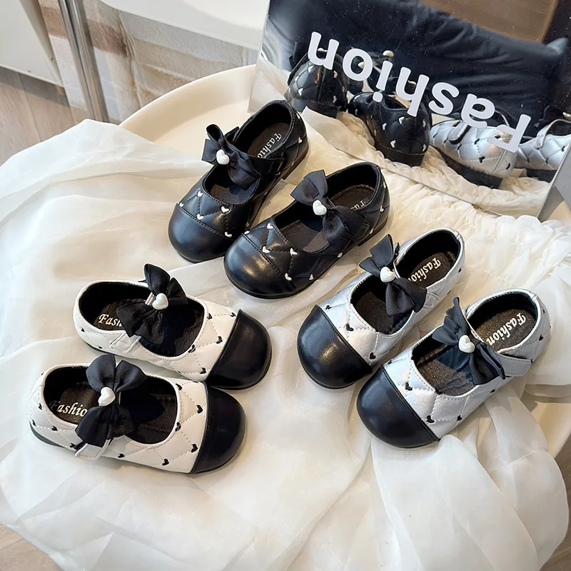 

Модная детская кожаная обувь, осень 2023, новая обувь Мэри Джейн для девочек, простая универсальная детская повседневная обувь, нескользящая обувь принцессы для девочек