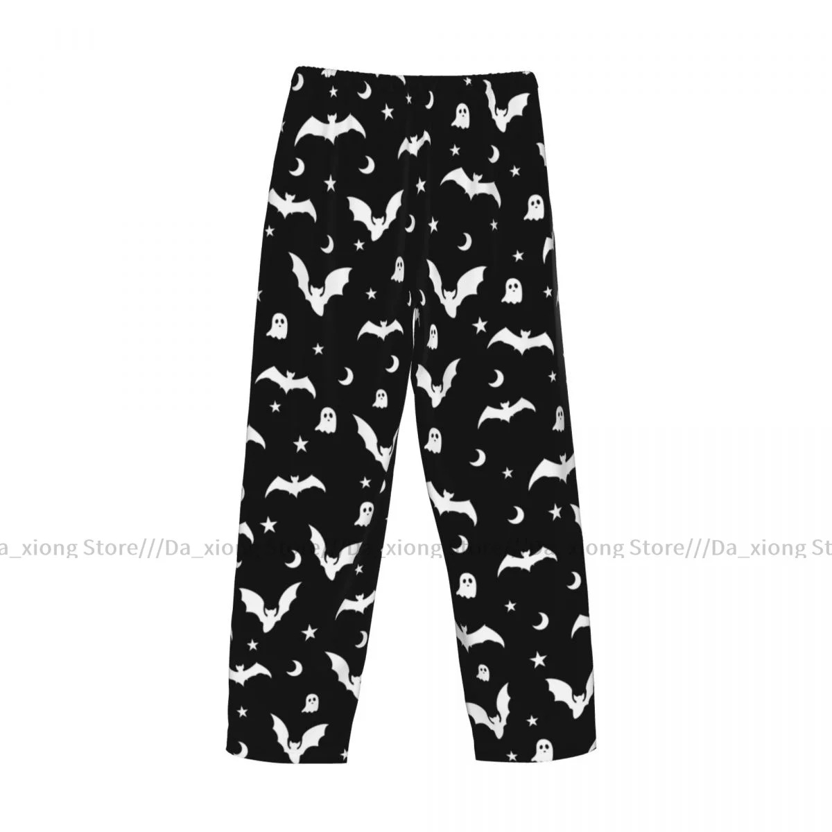 Men\'s Sleepwear Loose Sleep Pants Pajamas Halloween Goth Bats And Moon Long Lounge Bottoms Casual Homewear