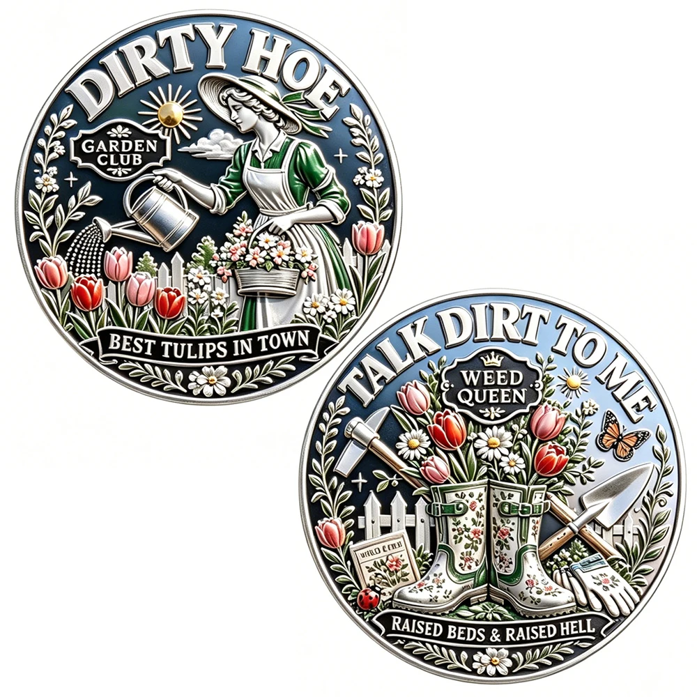 1pc Funny Gardening Challenge Coin Sarcastic Garden Club Commemorative Coin Souvenir Keepsake for Plant Lovers Holiday Gifts