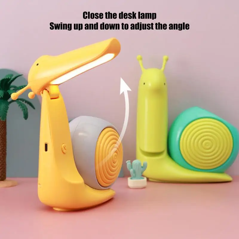 

Night light cartoon cute LED table lamp 2 in 1 snail pen holder table lamp USB charging cute animal snail table lamp