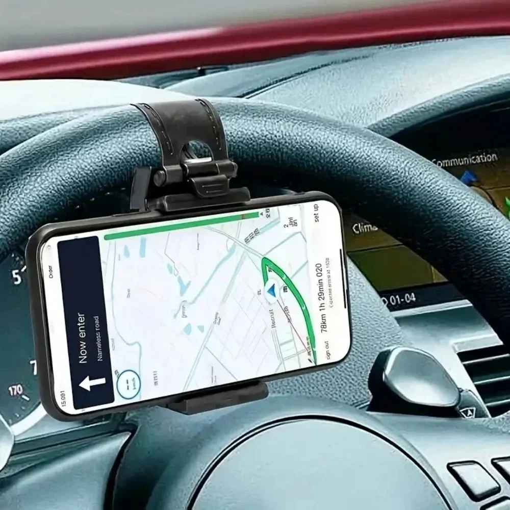 Teleskopische Clip-On-Handyhalterung für das Lenkrad, universell einstellbare Navigationshalterung, Handyhalterung für iPhone und Xiaomi.
