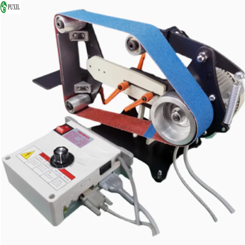 AC 220V Electric Belt Sander Brushless Servo Motor Knife Sharpener Vertical Horizontal Polishing Grinding Machine 915x50MM 750W