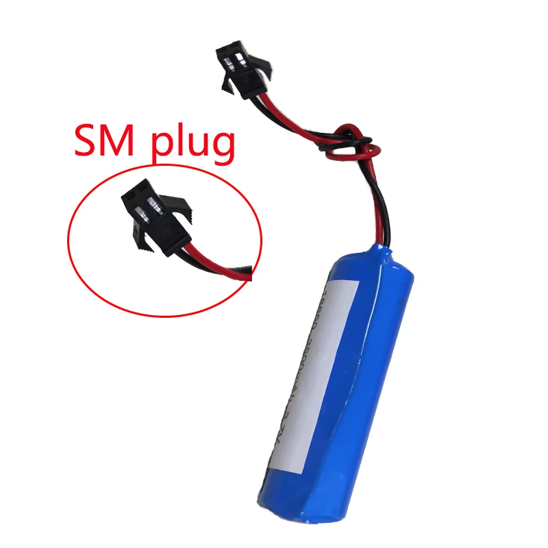 3.7V 18650 Lithium Battery Pack SM Plug Batteries 1S1P 1500mAh/1800mAh/2000mAh/2600mAh/3000mAh/3500mAh For Flashlight