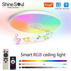 TUYA Smart Audio LED Ceiling Light 30W 36W RGB Remote Control APP Bluetooth Living Room Bedroom Home Decor Lighting Music Light